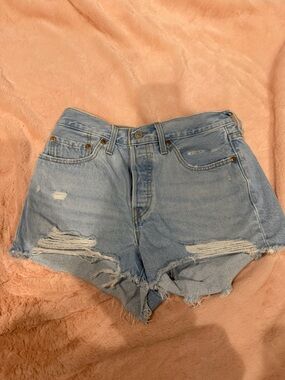 Levi’s Light Blue Distressed Women's Denim Shorts